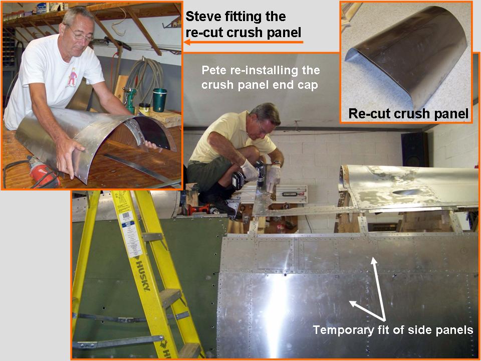 Composite picture of Steve Rettell welding the fuselage support stubs. 
            Click on the picture to enlarge it.